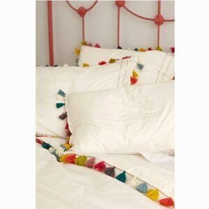 Anthropologie Lindi Fringe Duvet • King + 2 King Shams